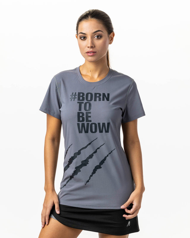 Camiseta de pádel gris WOW Born para mujer 