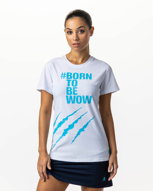 Camiseta blanca WOW Born para mujer